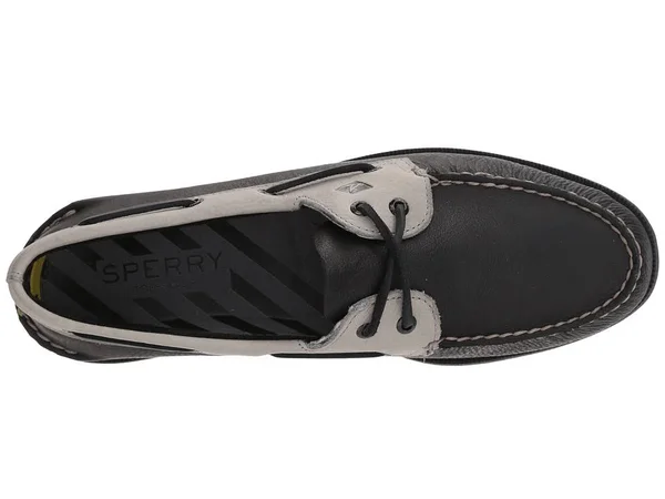Sperry Mens A/O 2-Eye Daytona Boat Shoe - Black/Grey - 10
