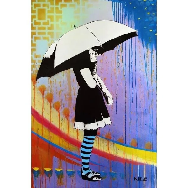 Easy Art Prints AbcArtAttack's 'Waiting for The Rain' Premium Canvas Art (24 x 16)