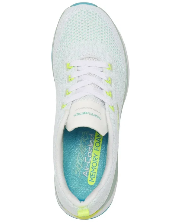 Skechers Women's Ultra Groove Sneakers, White/Turquoise, 9.5