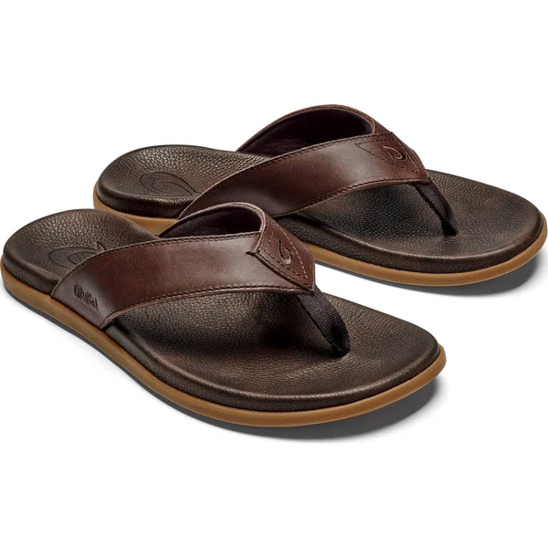 Olukai Men's Nalukai Sandal - 8 - Lava Rock/Lava Rock