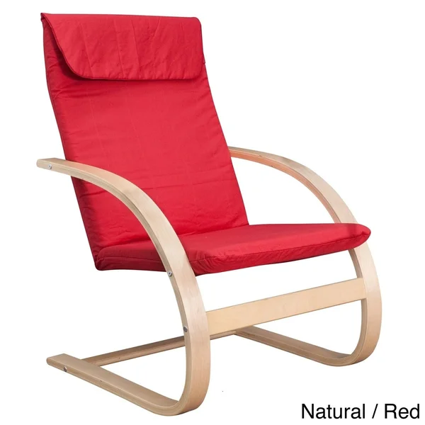 Mia Bentwood Chair - Natural/ Red