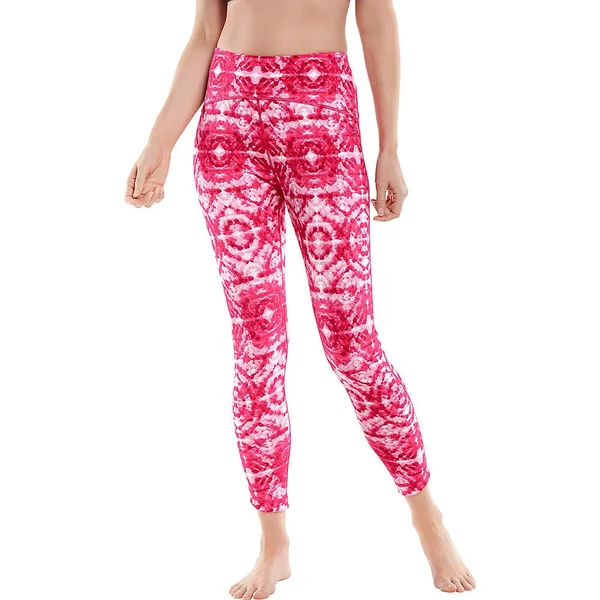 Coolibar Women's Tulip Swim Leggings, Swimwear for Women, Pink, XX-Large
