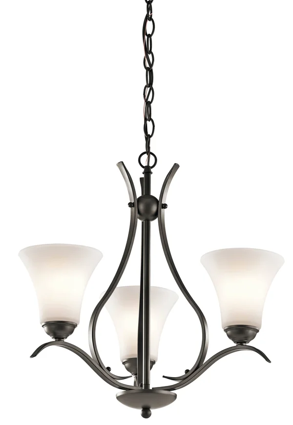 Kichler 43503OZ Keiran 3 Light Chandelier Olde Bronze