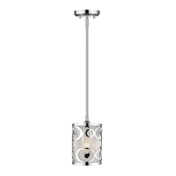 Avery Home Lighting Opal 1-Light Pendant, Size: Nickel Finish/Chrome Finish, Silver