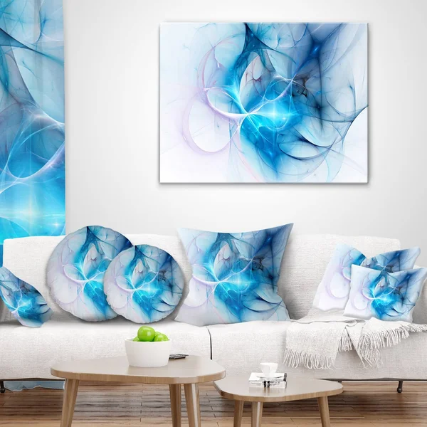 Designart &Blue Nebula Star& Abstract Digital Art Canvas Print - 40 in. Wide x 30 in. High
