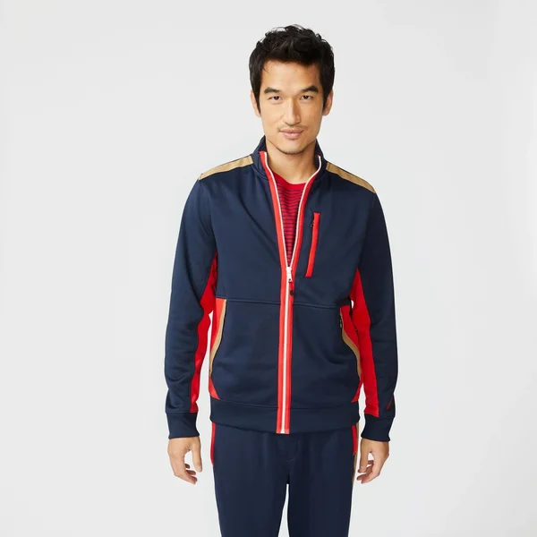 Nautica Men's Colorblock Full-Zip Sweatshirt Navy - L