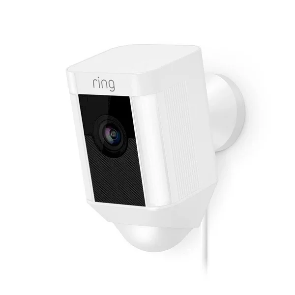 Ring Spotlight Cam Wired Outdoor Rectangle Security Camera - White (3-Pack)
