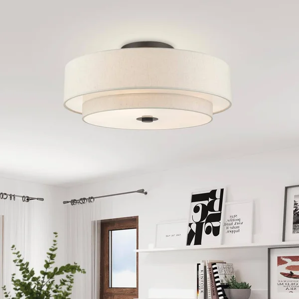 Livex Lighting Meridian 6 Light English Bronze Semi Flush Mount 45849-92