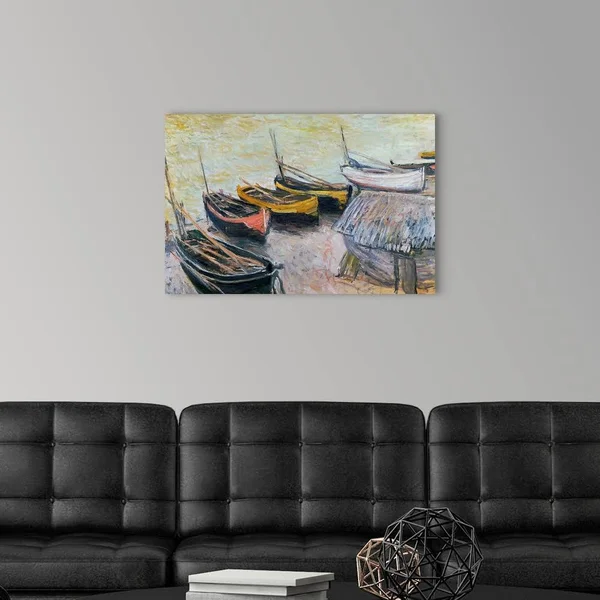 Boats on The Beach, 1883, Canvas Wall Art, 30x20, Great Big Canvas