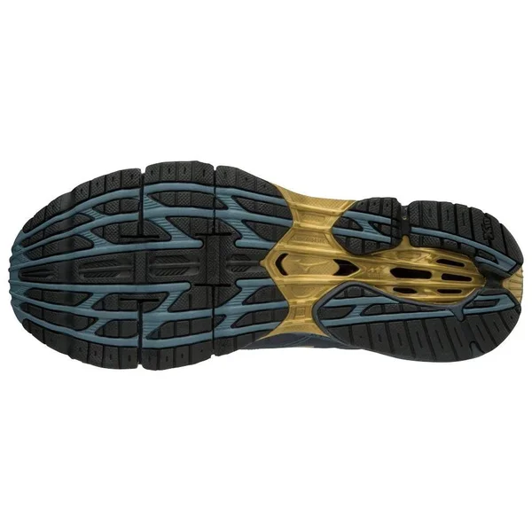 Mizuno - Men's Wave Prophecy 7 Running Shoe, Black-Ombre Blue, Size 7