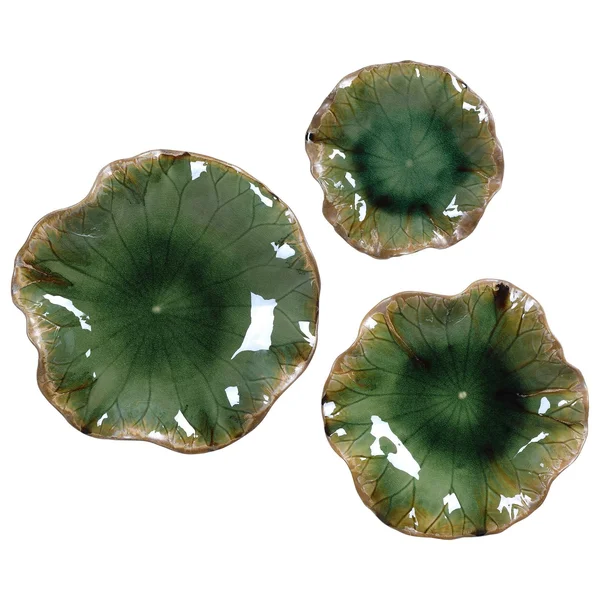 Uttermost 04247 Abella Green Ceramic Wall Decor - Set of 3