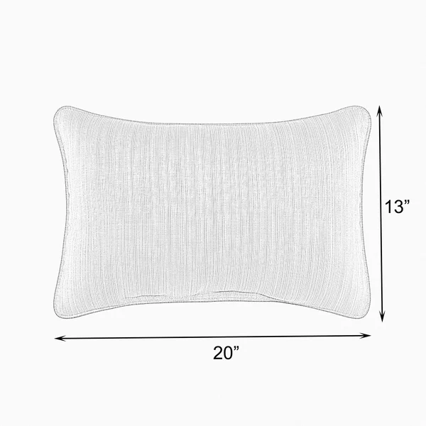 Humble & Haute Sunbrella Ivory Indoor/Outdoor Knife Edge Lumbar Pillow (Set of 2) - 12x22 x 18x22