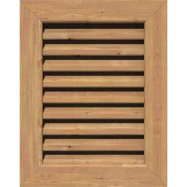 Ekena Millwork GVWVE12X2801SFUWR 12x22W x 28x22H Vertical Gable Vent (17x22W x 33x22H Frame Size): Unfinished - Functional, Smoot