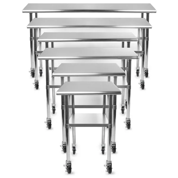 GRIDMANN NSF 72 in. x 24 in. Stainless Steel Commercial Kitchen Prep & Work Table w/ 4 Casters (Wheels)
