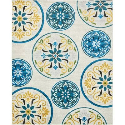 Janet Cream Indoor/Outdoor Area Rug Rug Size: Rectangle 7& x 10&