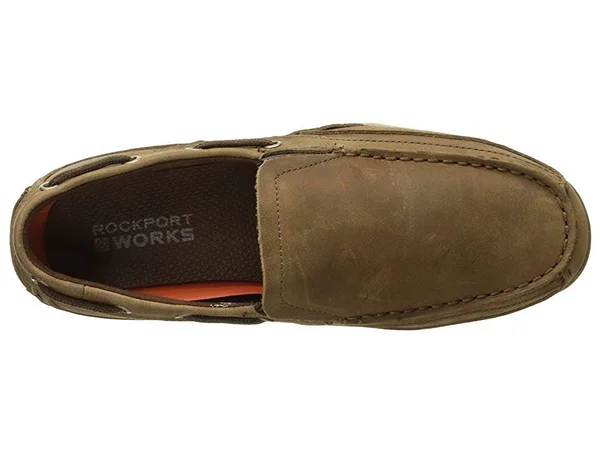 Rockport Works Sailing Club Slip on Boat Shoe Steel Toe - Men's Brown