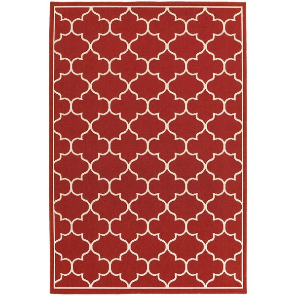 Home Decorators Collection Valley Red 4 ft. x 6 ft. Indoor/Outdoor Area Rug