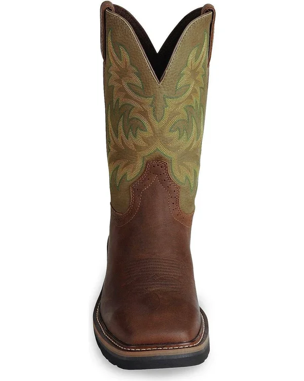 Justin Men's Cowhide Stampede Work Boots - Brown