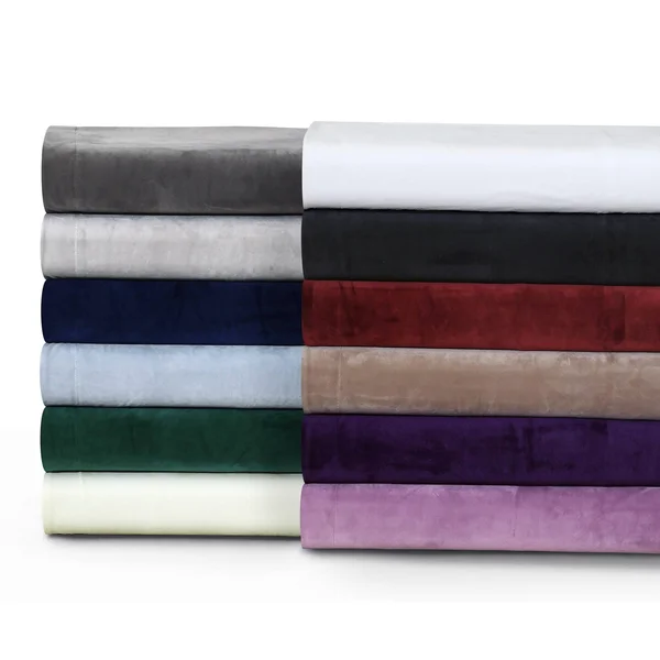 Tribeca Living VENICEDUVETQUBU Venice Velvet Oversized Solid Duvet Set - Queen, Burgundy