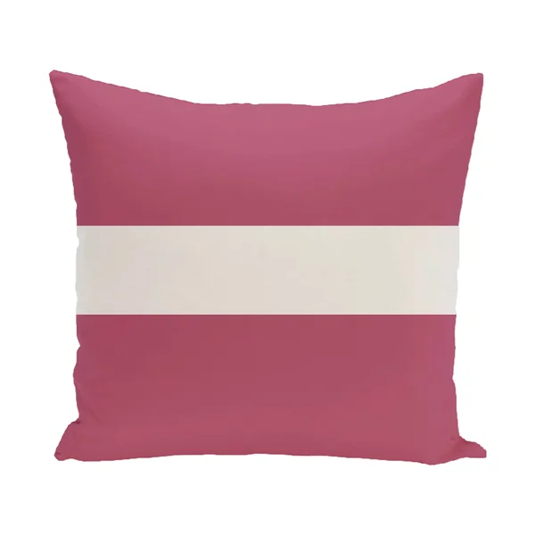 Contemporary Home Living 20x22 Pink and White Striped Outdoor Throw Pillow - Down Alternative Filler