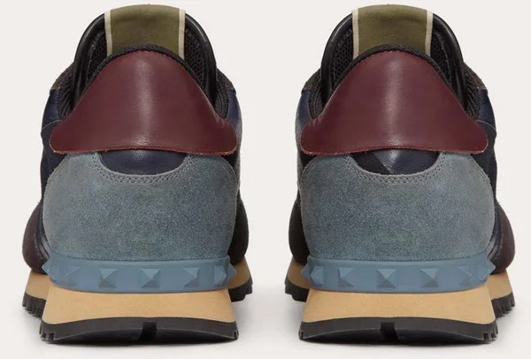 Valentino Garavani Uomo Camouflage Rockrunner Sneaker Man Blue 40