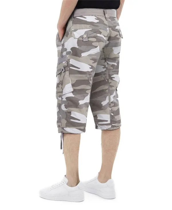 x Ray Men's Belted Cargo Long Shorts - Black Camo - Size 32
