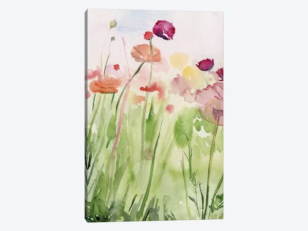 iCanvas Among The Watercolor Wildflowers I Art by Jennifer Paxton Parker Canvas Art Wall Decor ( Floral & Botanical > Fl
