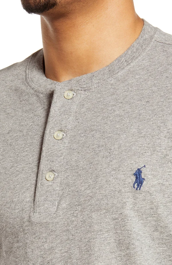 Polo Ralph Lauren Men's Long Sleeve Henley T-Shirt - Blue - X-Large