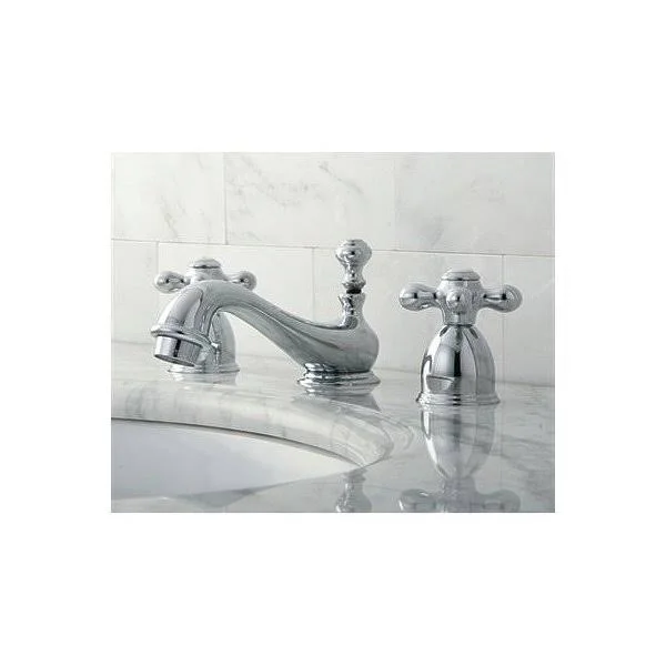 Kingston Brass KS3952PX Restoration Mini Widespread Lavatory Faucet with Brass Pop-Up - Polished Brass