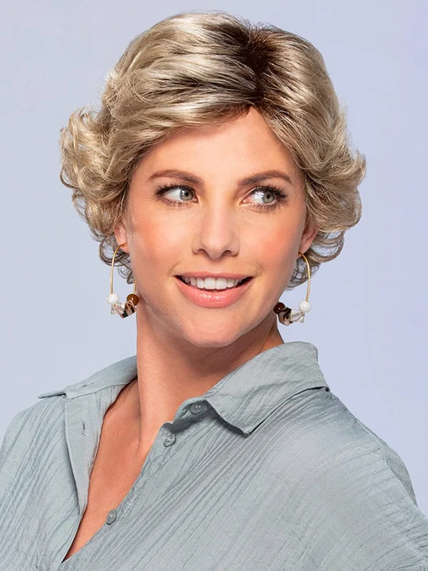 Jon Renau Wigs, Kendall Wig by Jon Renau, 30% Off Sale! 56F51, LT Grey w/ 20% Med Brown Front, Graduating to Grey w/ 30% Med