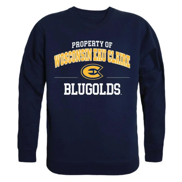 W Republic Uwec University of Wisconsin-Eau Claire Blugolds Property Crewneck Pullover Sweatshirt Sweater Navy XX-Large, Men's