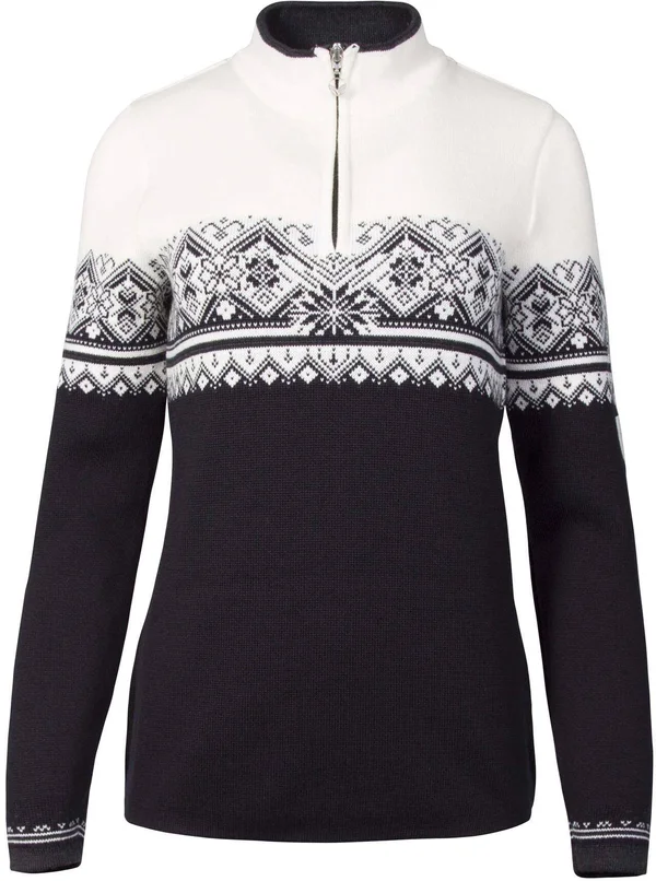 Dale of Norway Women's St. Moritz Feminine Sweater - Small - Black, White, Dark Charcoal