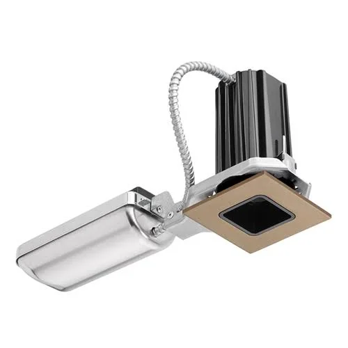 Juno Recessed Lighting 2SQ-930F1-BBZ 2x22 LED Square Downlight Cone 3000K 90CRI, Flood Beam, 120V Only, Black Reflector, Bronze