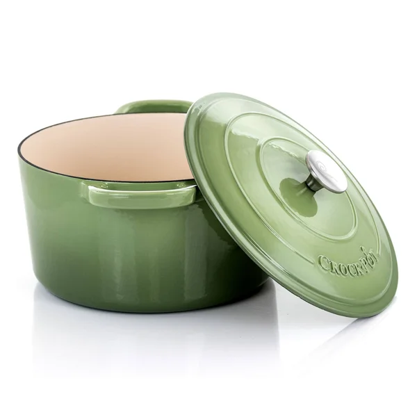 Crock-pot Classics 2 Piece 7 qt Enamel Cast Iron Dutch Oven in Green