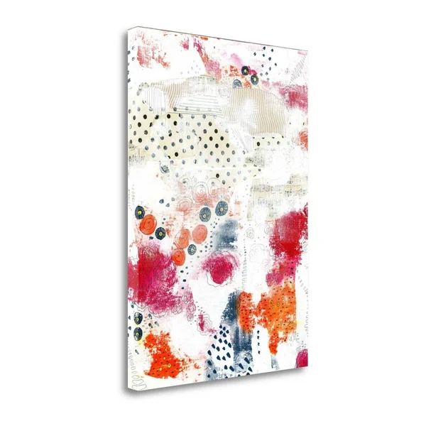 Tangletown Fine Art Orange and Fuchsia Abstract II by Sarah Ogren Giclee on Gallery Wrap Canvas, 28x22 x 39x22 - Multi