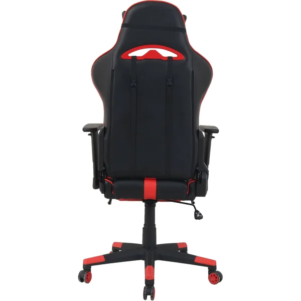 Lorell Foldable Footrest High-Back Gaming Chair - Red/Black