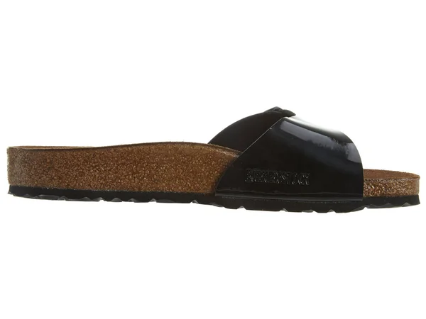 BIRKENSTOCK Madrid Birko-Flor Patent Black One-Strap Sandals