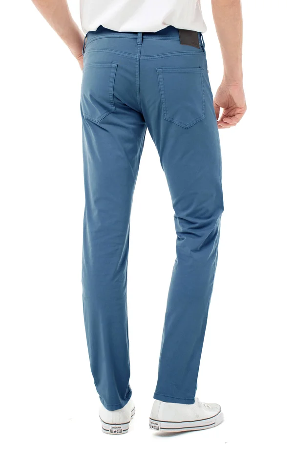 Liverpool Men's Kingston Modern Slim Straight Peached Colored Twill Jeans in Lagoon - Cotton, Size 36/34