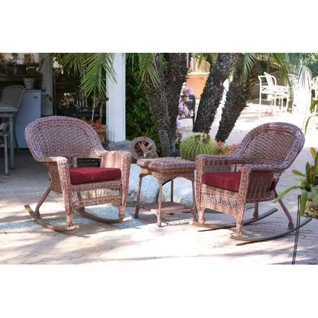 Starner 3 Piece Conversation Set Frame Color: Honey - Fabric: Red