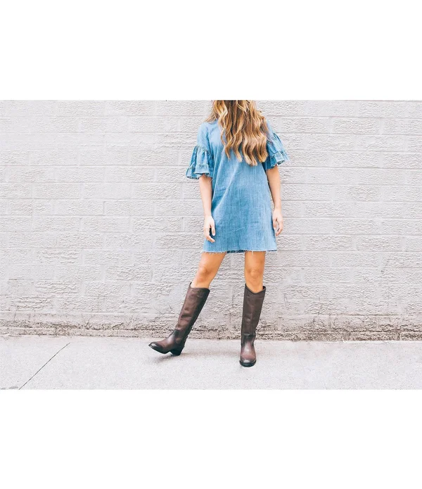 Frye Melissa Button 2 (Smoke Extended) Cowboy Boots