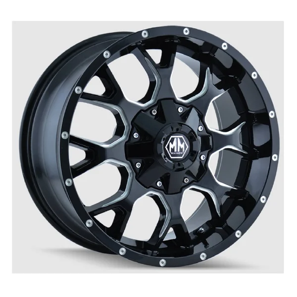 Mayhem Warrior (8015) Black/Milled Spokes 17x9 6-135/6-139.7 -12mm 108Mm