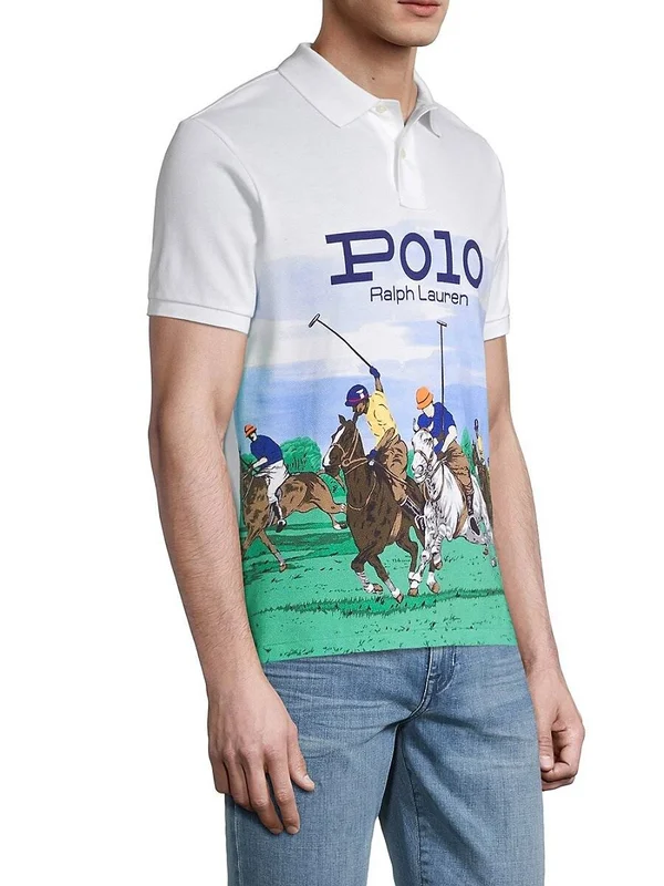 Polo Ralph Lauren Men's Custom Slim Fit Mesh Polo Shirt - Polo Club Scenic