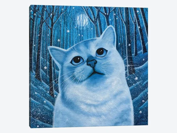 Vicky Mount Canvas Wall Decor Art Prints - Luna ( astronomy > Moons art)