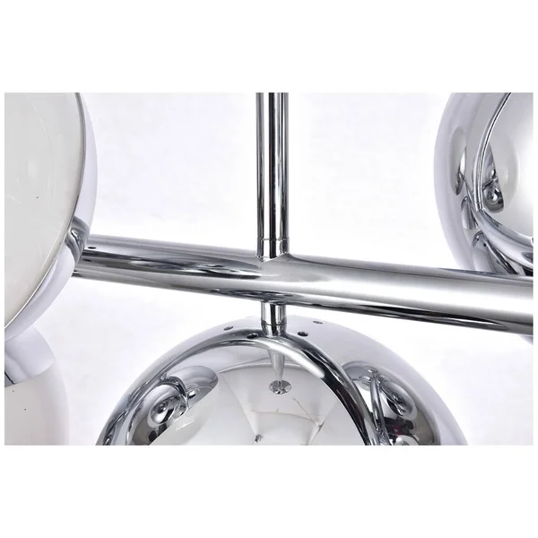 Elegant Eclipse 7-Light Chrome Pendant with Frosted White Glass LD6136C J16X9