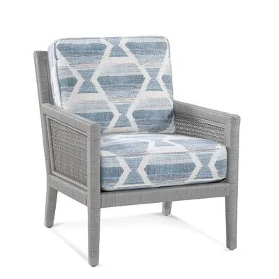 28x22 Wide Armchair Braxton Culler Frost White/Brown and Beige Stripe; 0239-94