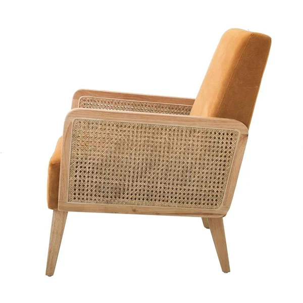 Carson Carrington Yppersbyn Upholstered Velvet Accent Chair - Tan