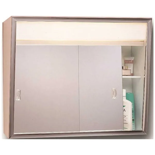 American Pride 700L Series 24x22 Sliding Medicine Cabinet - 2 Light Without Outlet