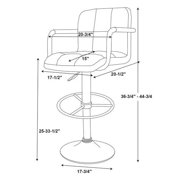 Powell Furniture Chrome Bar Stool, Black
