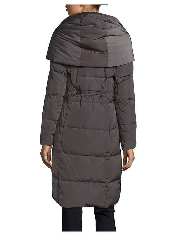 Cole Haan Women's Portrait Collar Puffer Coat - Merlot - Size Xxs