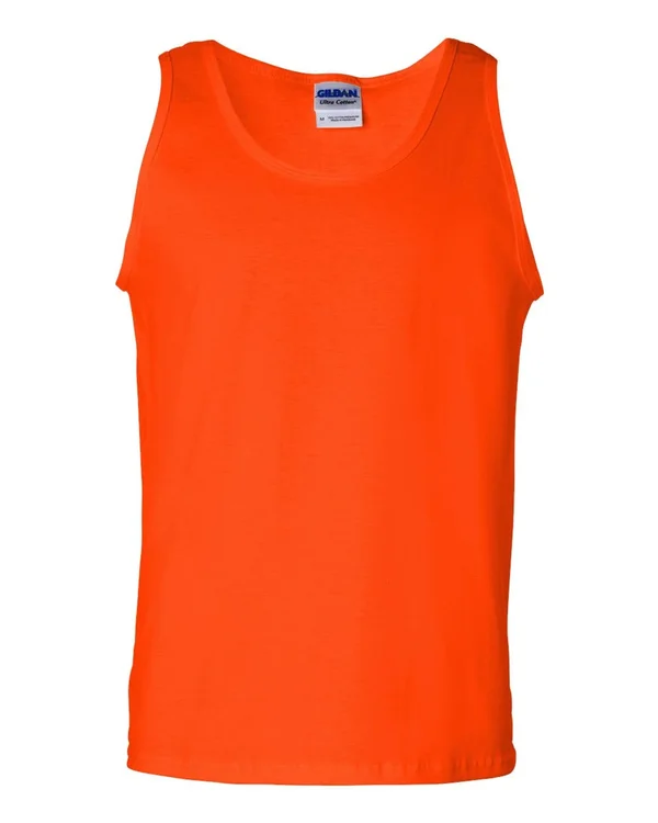 Imprinted Tank Tops Qty 24 Orange Gildan Ultra Cotton Tank Top 2200